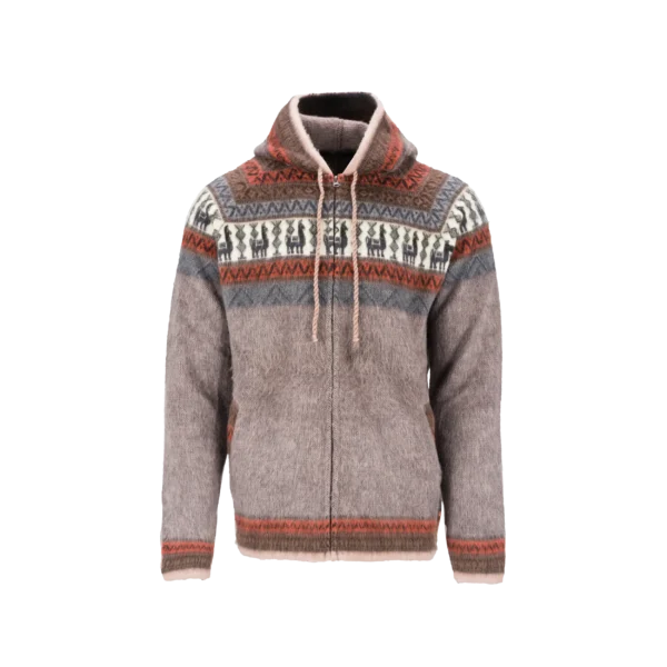 Alpaca hoodie - Taupe - Image 2