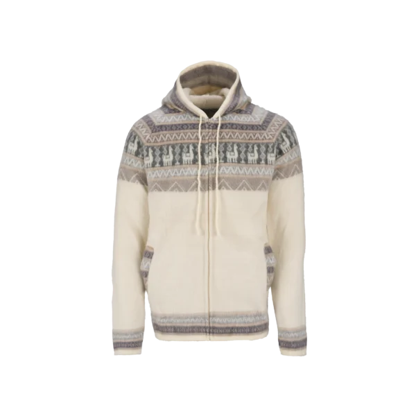Alpaca hoodie - Cream / taupe - Image 2