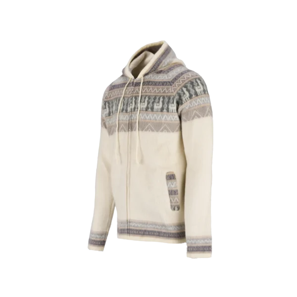 Alpaca hoodie - Cream / taupe