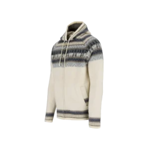 Alpaca Hoodie - Creme / Blau