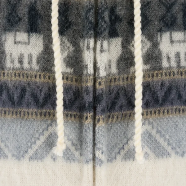 Alpaca Hoodie - Creme / Blau – Bild 6