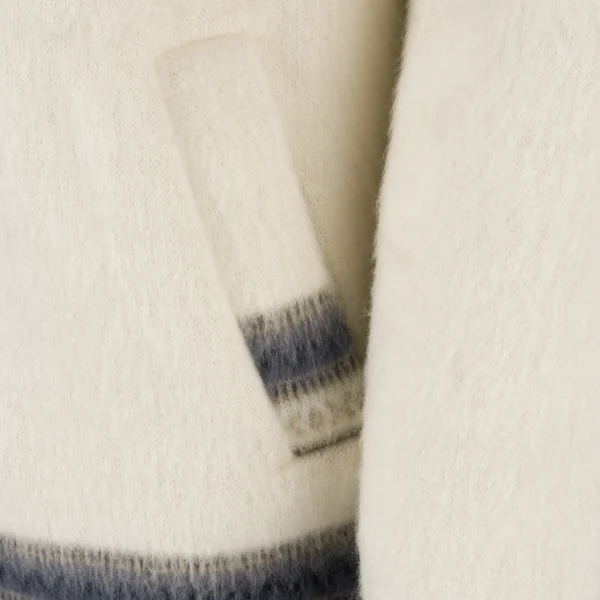 Alpaca Hoodie - Creme / Blau – Bild 7