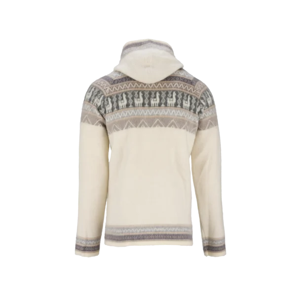 Alpaca hoodie - Cream / taupe - Image 4